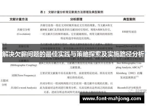 解决欠薪问题的最佳实践与策略探索及实施路径分析 解决欠薪问题的最佳实践与策略探索及实施路径分析